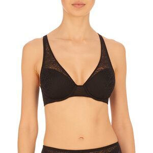 Natori, Womens, Pretty Smooth Full Figure Contour Underwire, Black, 32C-One Size